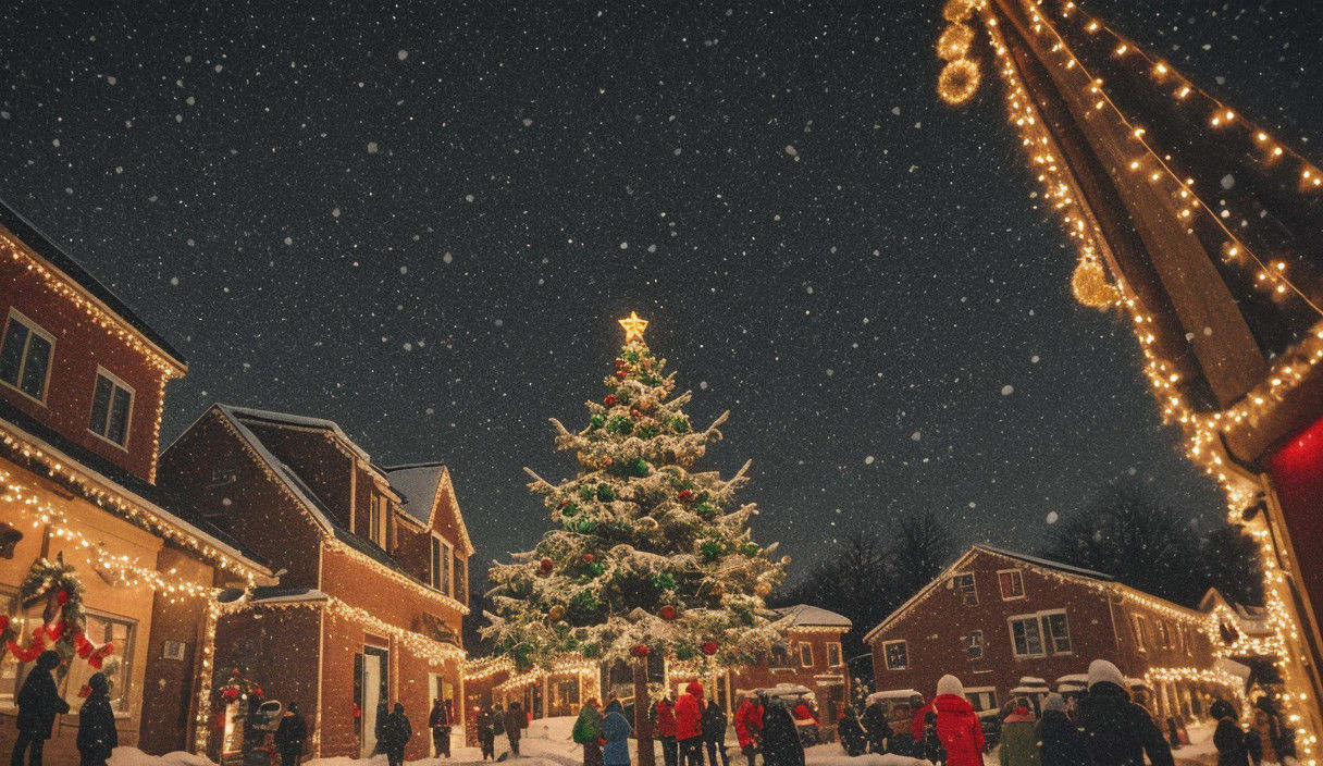 Intimate Christmas Scene Under Warm Light