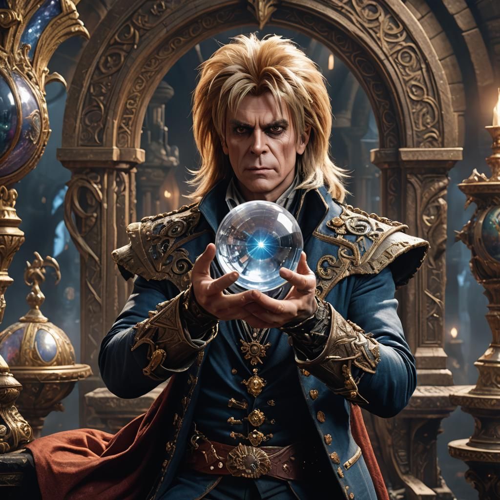 Jareth from Labyrinth Holding Crystal Ball