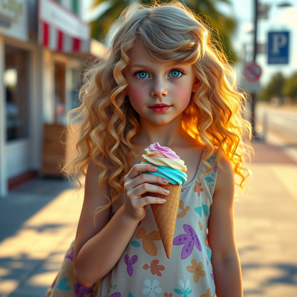 Young Woman with Dog Enjoying Summer Day: Fantasy Concept Ar...