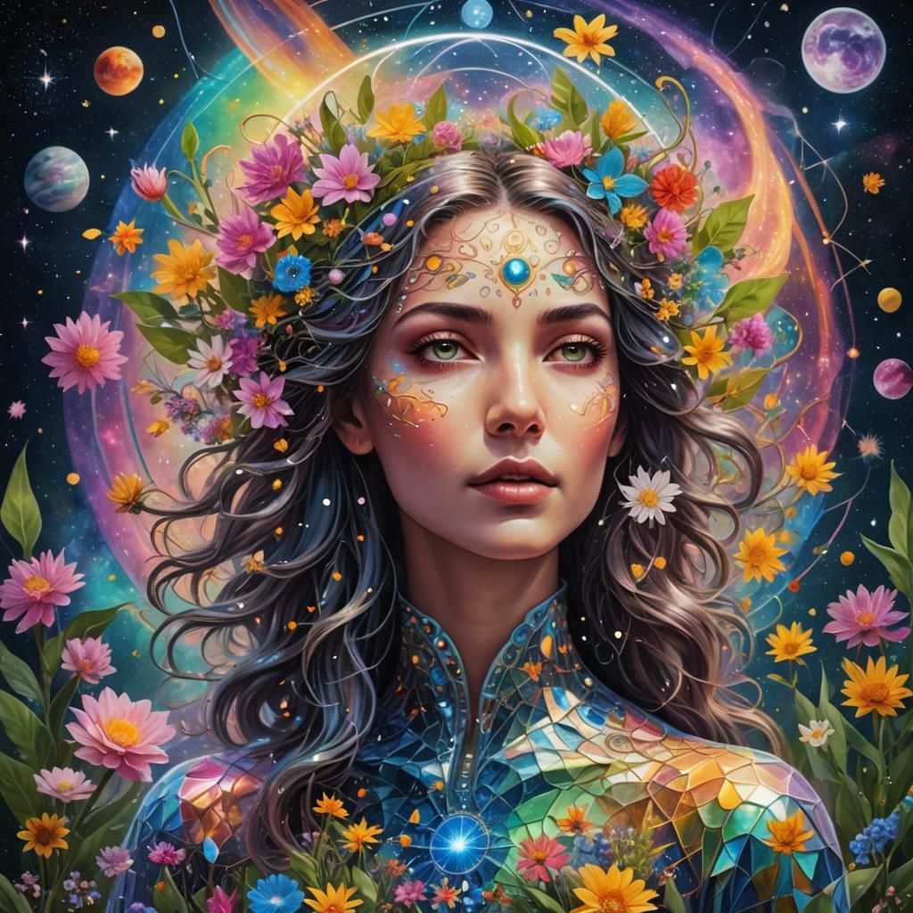 Spring Personified: A Cosmic Holographic Illustration