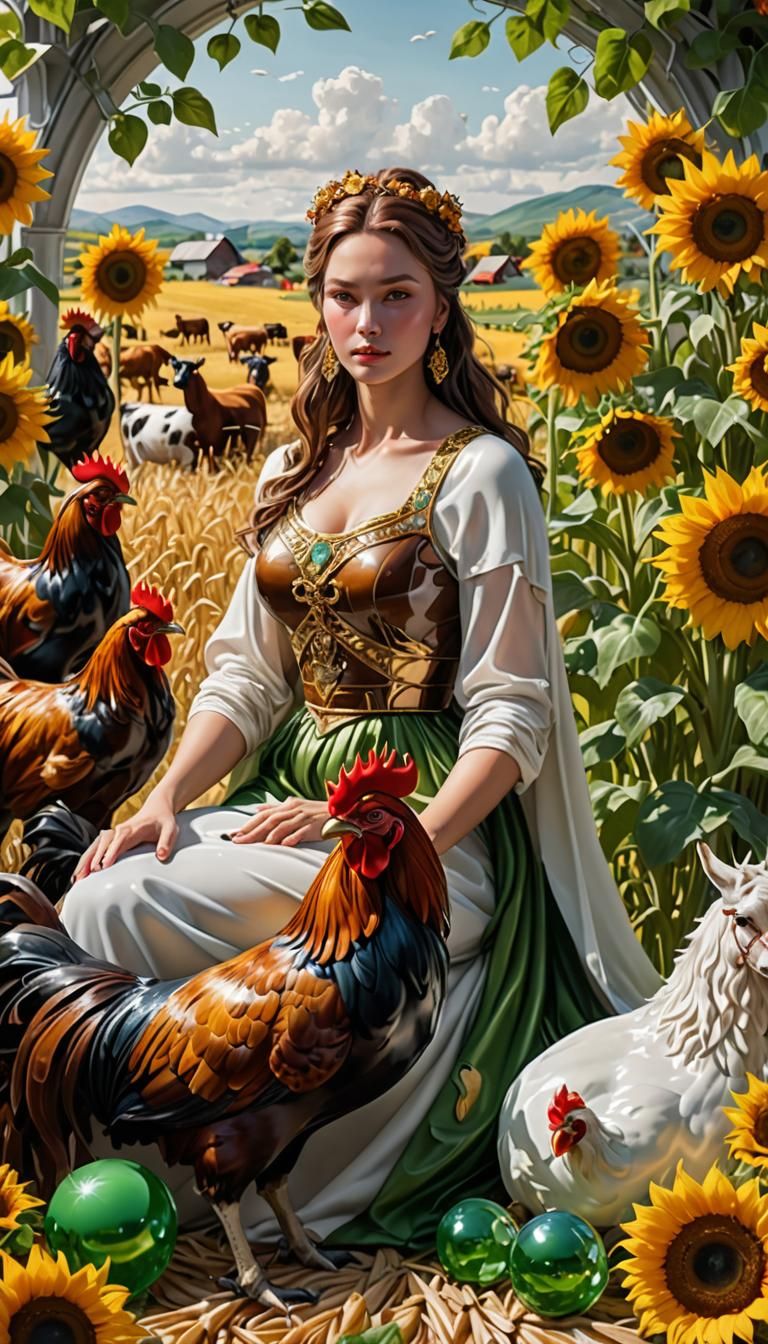 Crystal Goddess of the Farm in Detailed Matte Painting