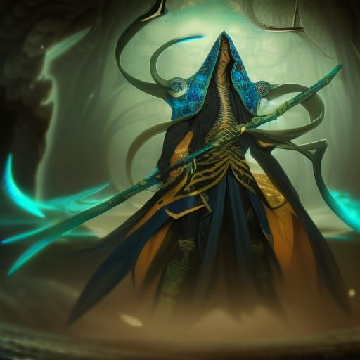 Anime Serpent Sage in Alchemic Meeting Hall