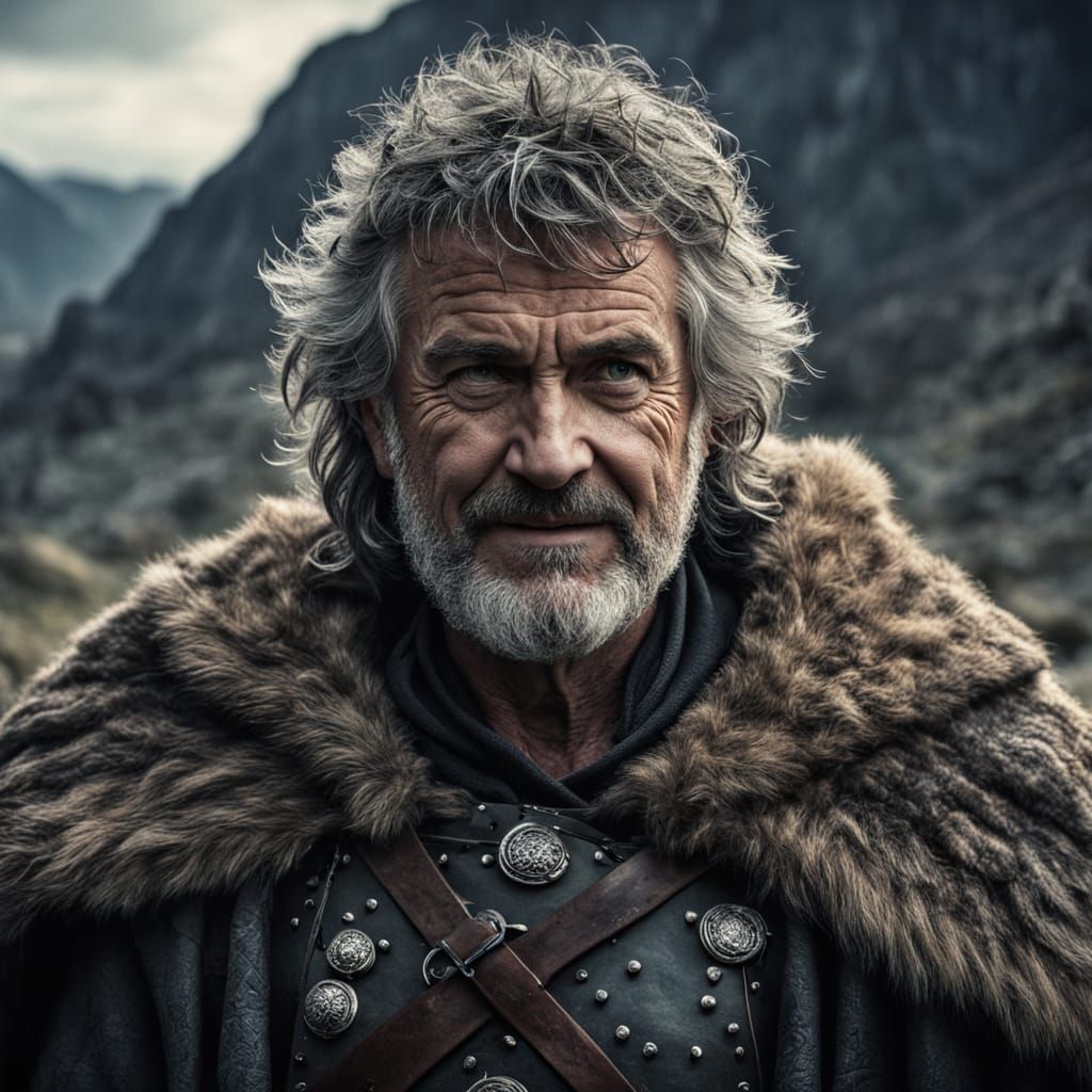 Epic He-Bear Warrior in Bear Fur Cloak