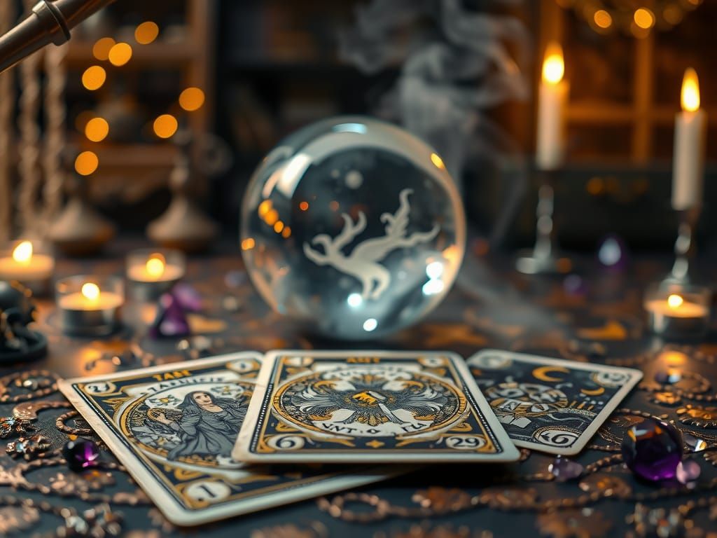 Mystical Tarot Card Reading Scene