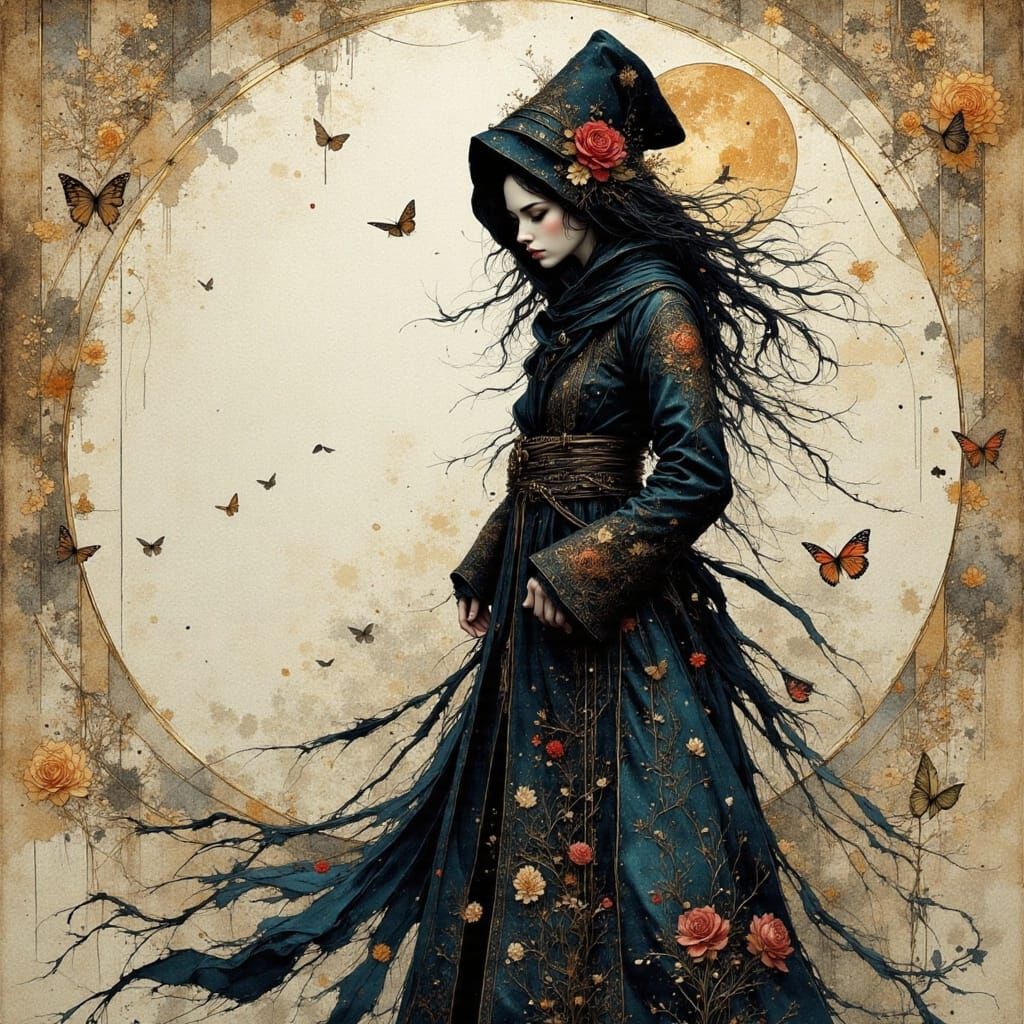 Cryptic Woman in Shadows: Digital Art