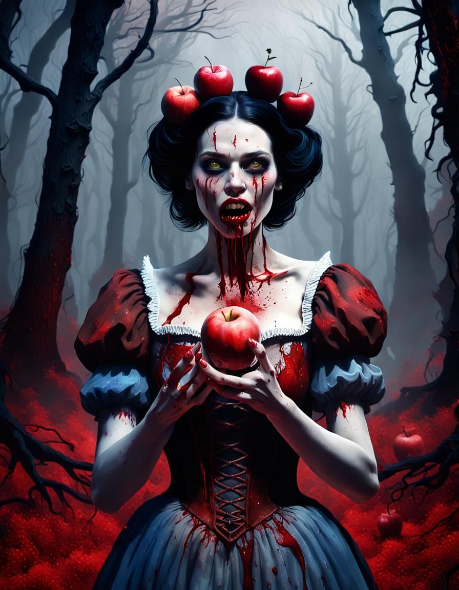 Creepy Zombie Snow White Horror Portrait