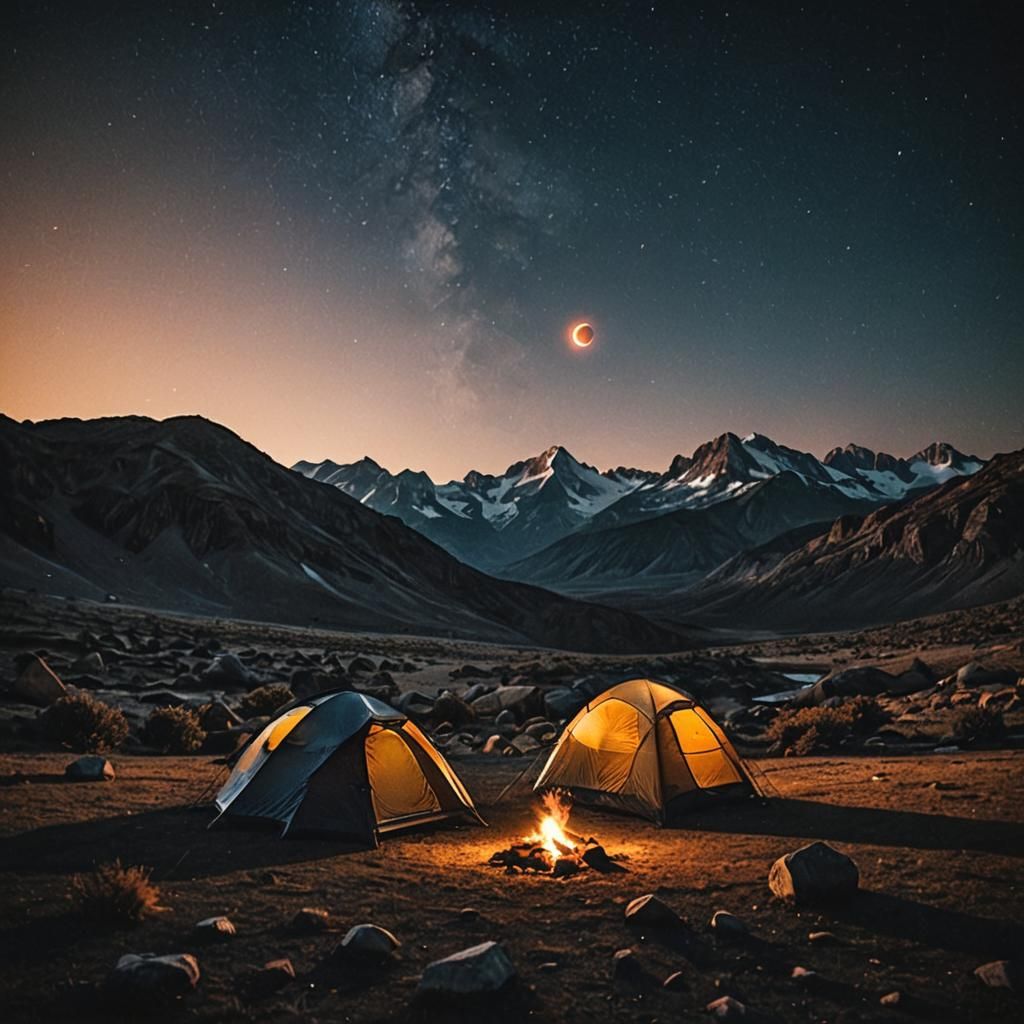 Cozy Campfires and Tents in Stunning Landscape