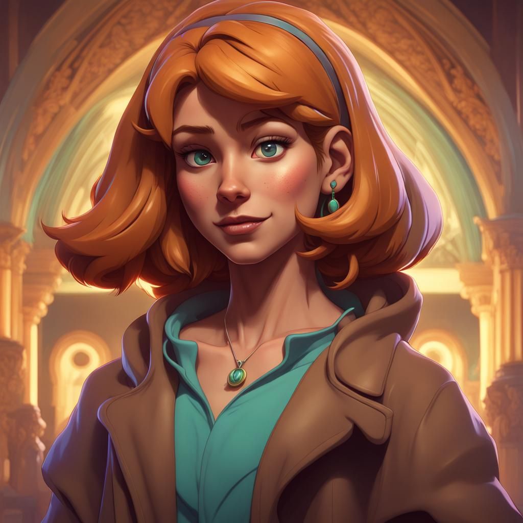 Hyperdetailed Scooby Doo Portrait in Art Nouveau Style