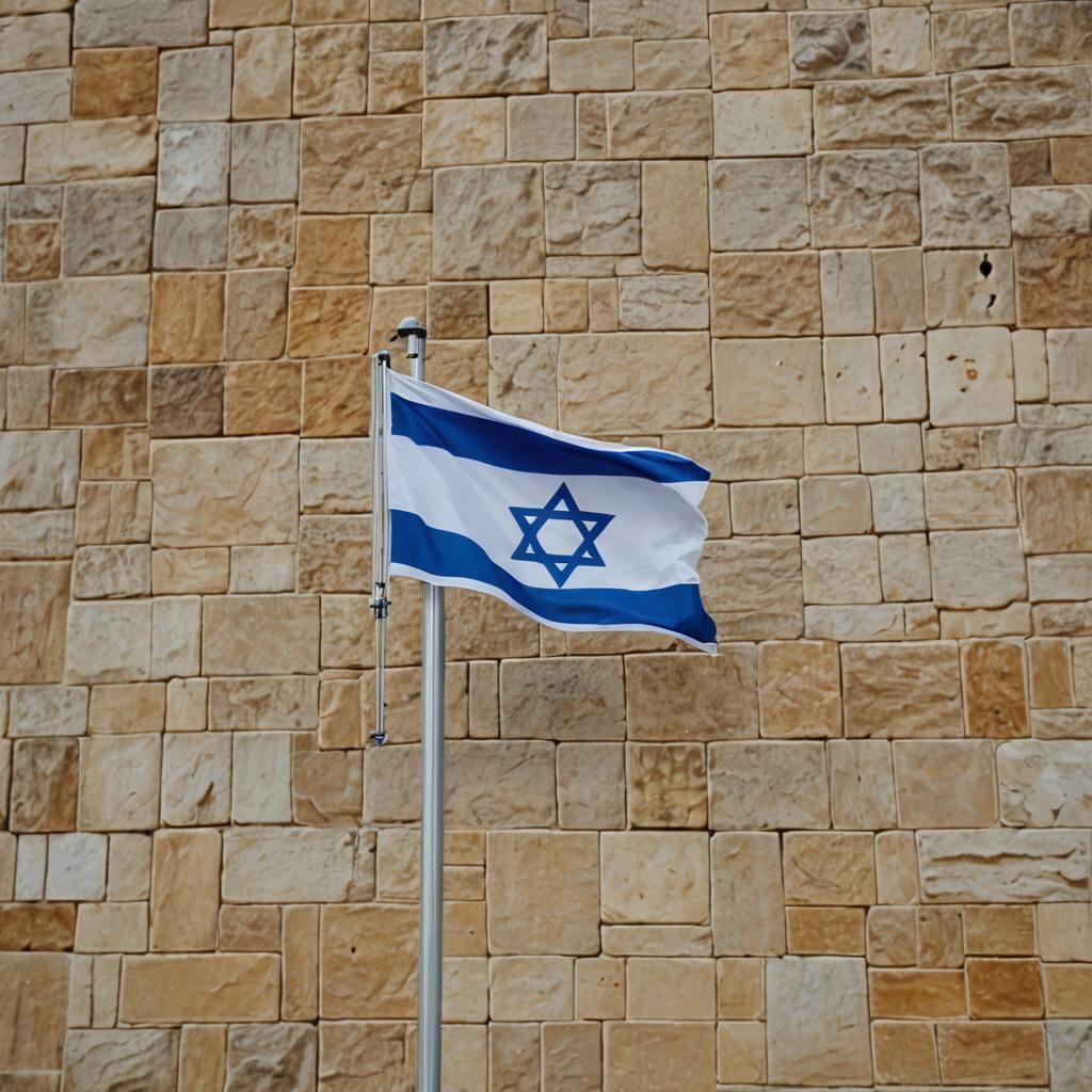 The Flag of Israel in Sharp Focus