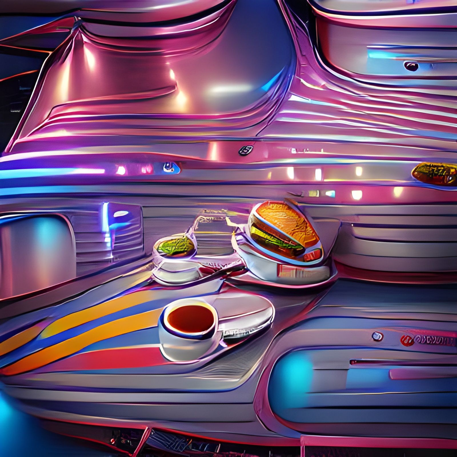 Intergalactic 1980s Diner in Space Concept Art