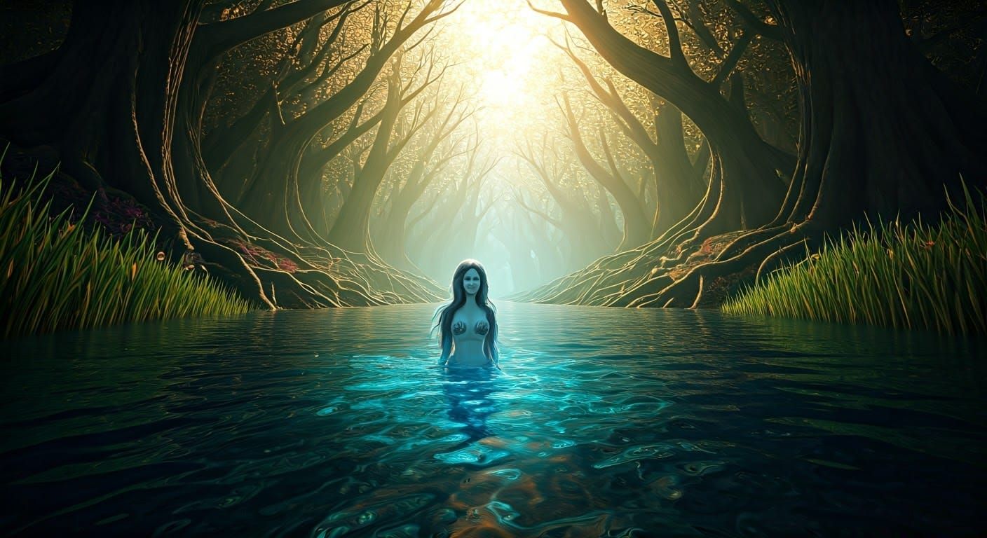 Hyper Realistic Porcelain Mermaid Doll in Ethereal Underwate...