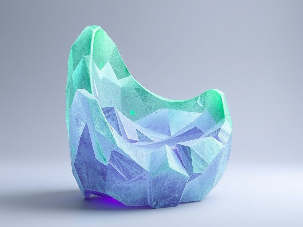 Minimalist 3D Chair Design in Spring Green and Amethyst