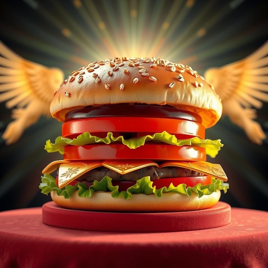 Opulent Big Mac Burger with Gold and Diamonds