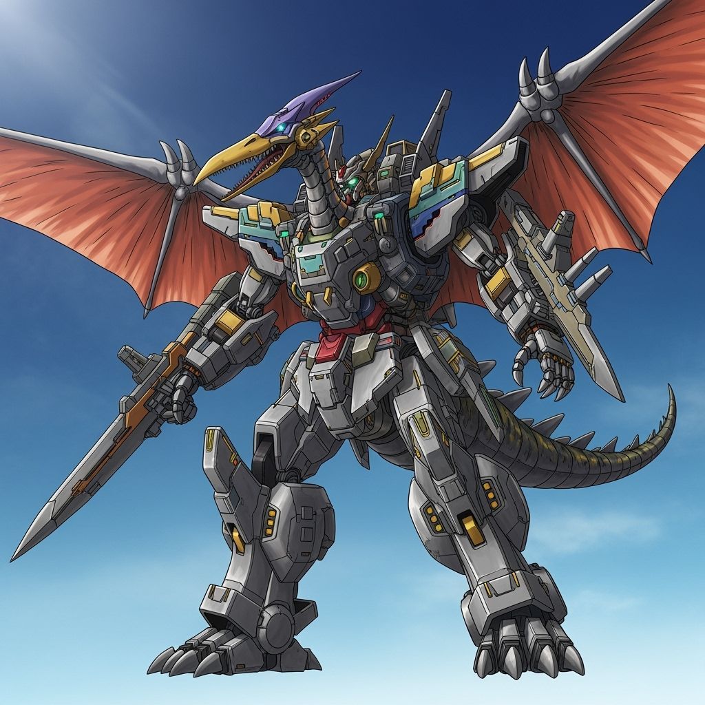 Colossal Predasaur Mecha: Pteranodon Dino-Truck Dragoon Hybr...
