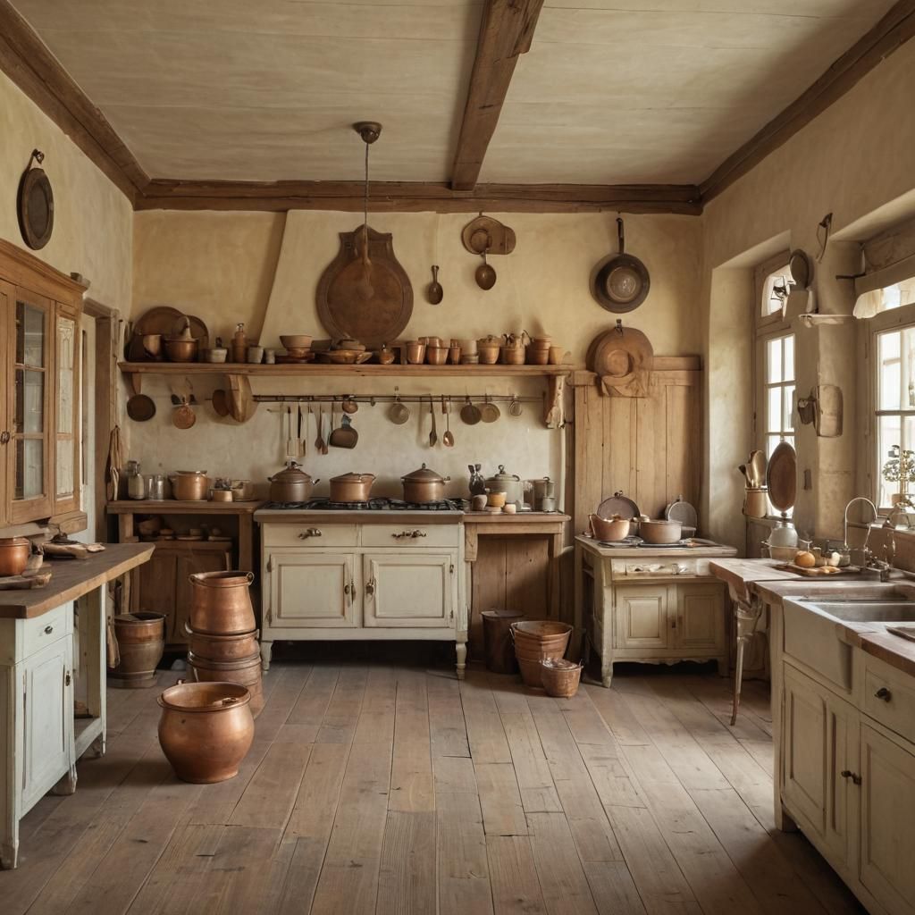 Restored Baroque Kitchen with Sunlight and Austrian Charm