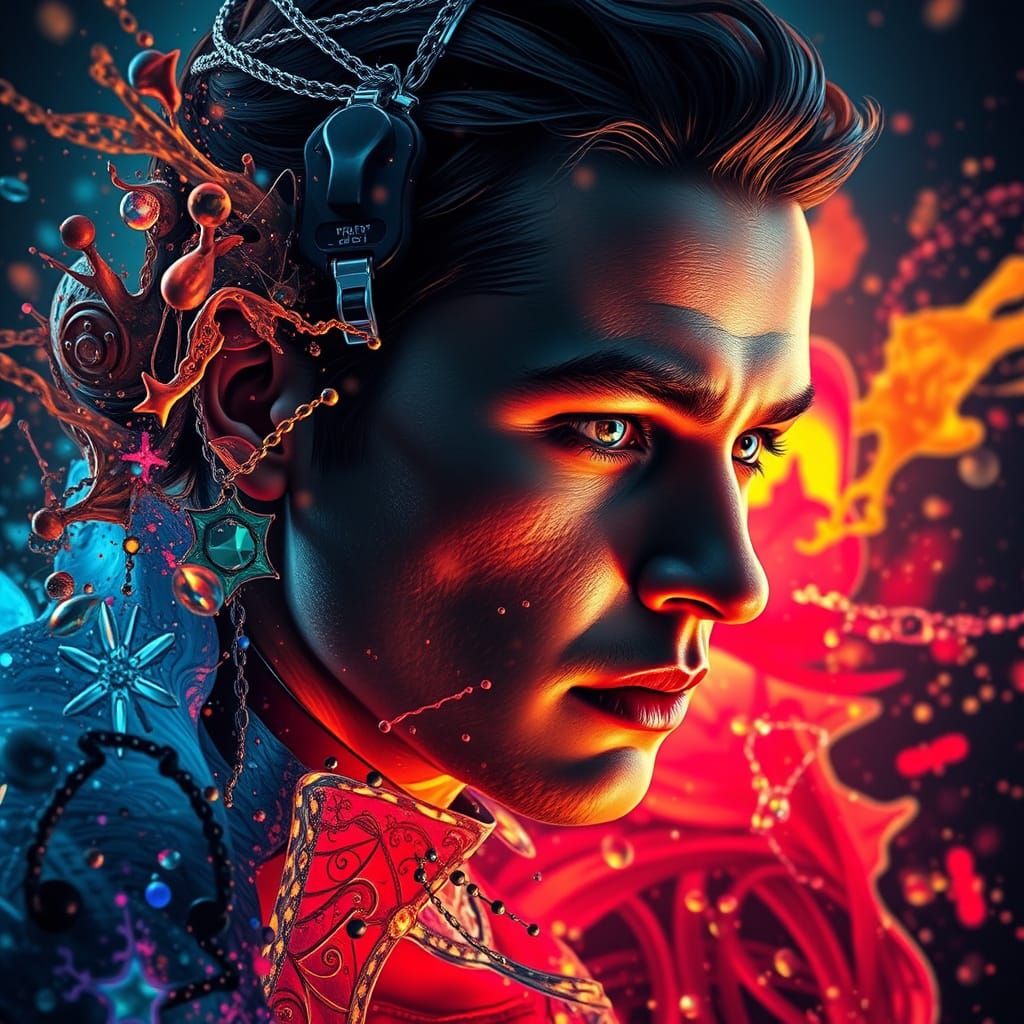 Dramatic Portrait in Splash Art Style