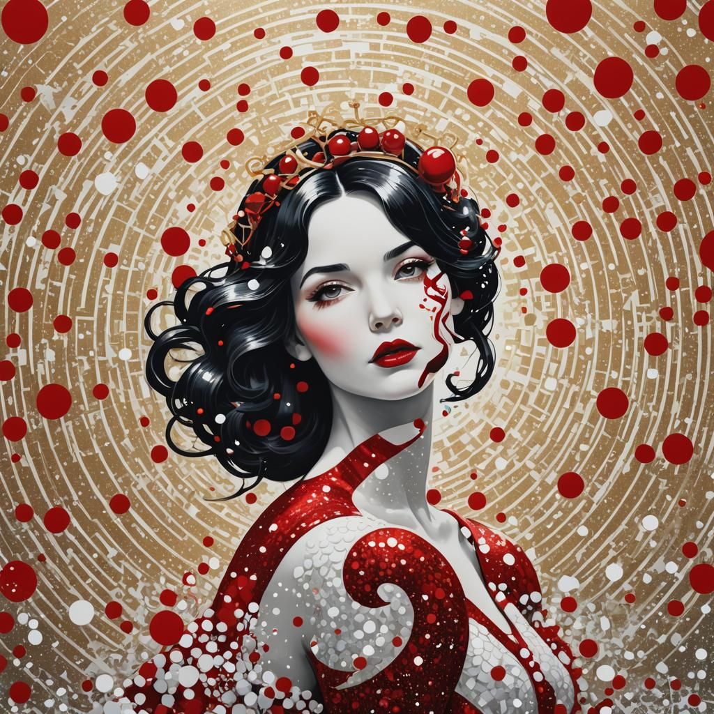 Snow White Space Mermaid in Pop Art Style