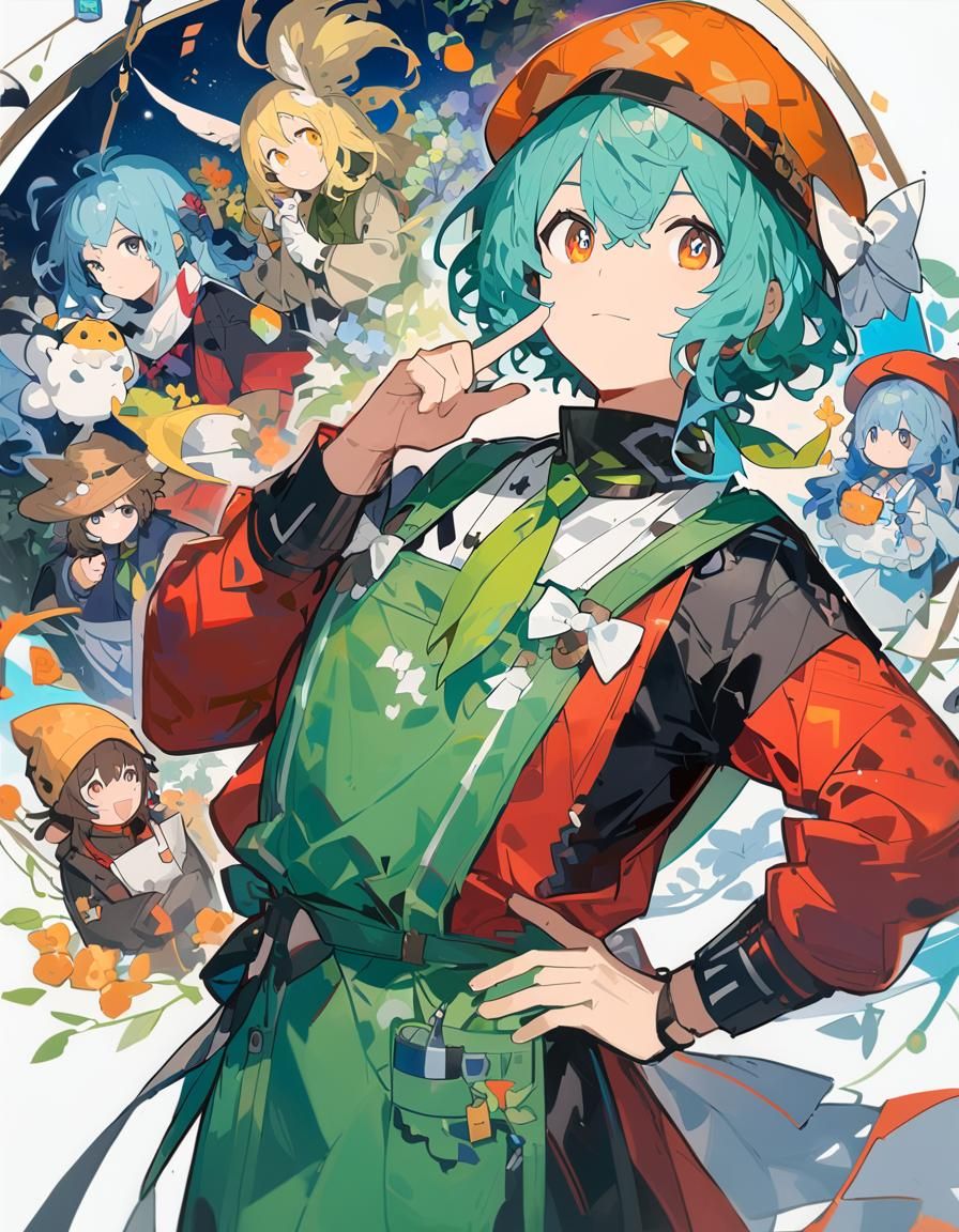 Aesthetic Portrait of Man in Red Dress and Apron