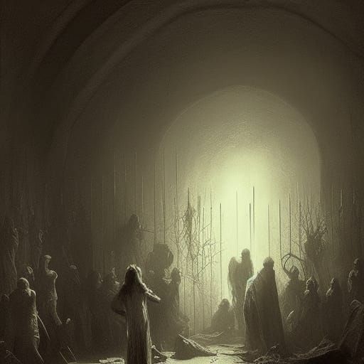 Horrific Phoenix Serial Killer in Gustave Doré Style