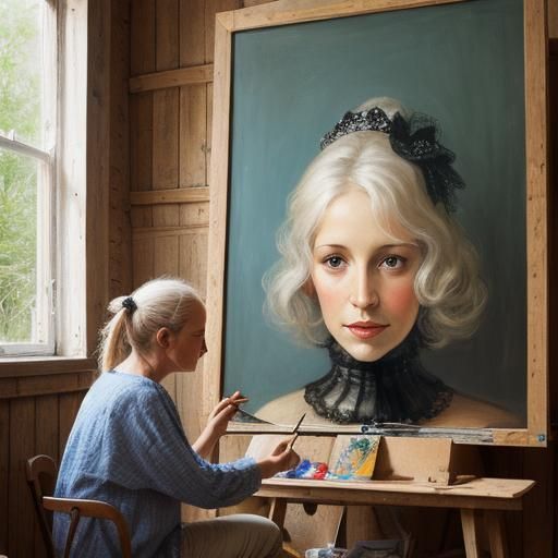 Painterly Portrait of an Elderly Woman