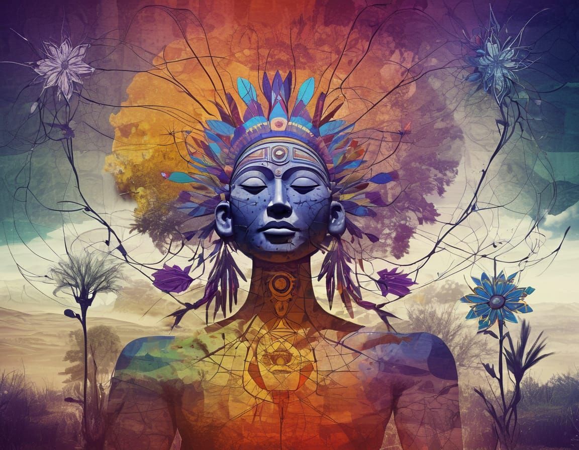 Otherworldly Life Forms in Cosmic Savannah Landscape