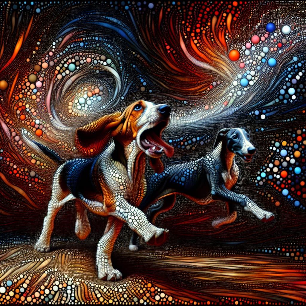 Puppies Playing in the Dark: Kinetic Pointillism