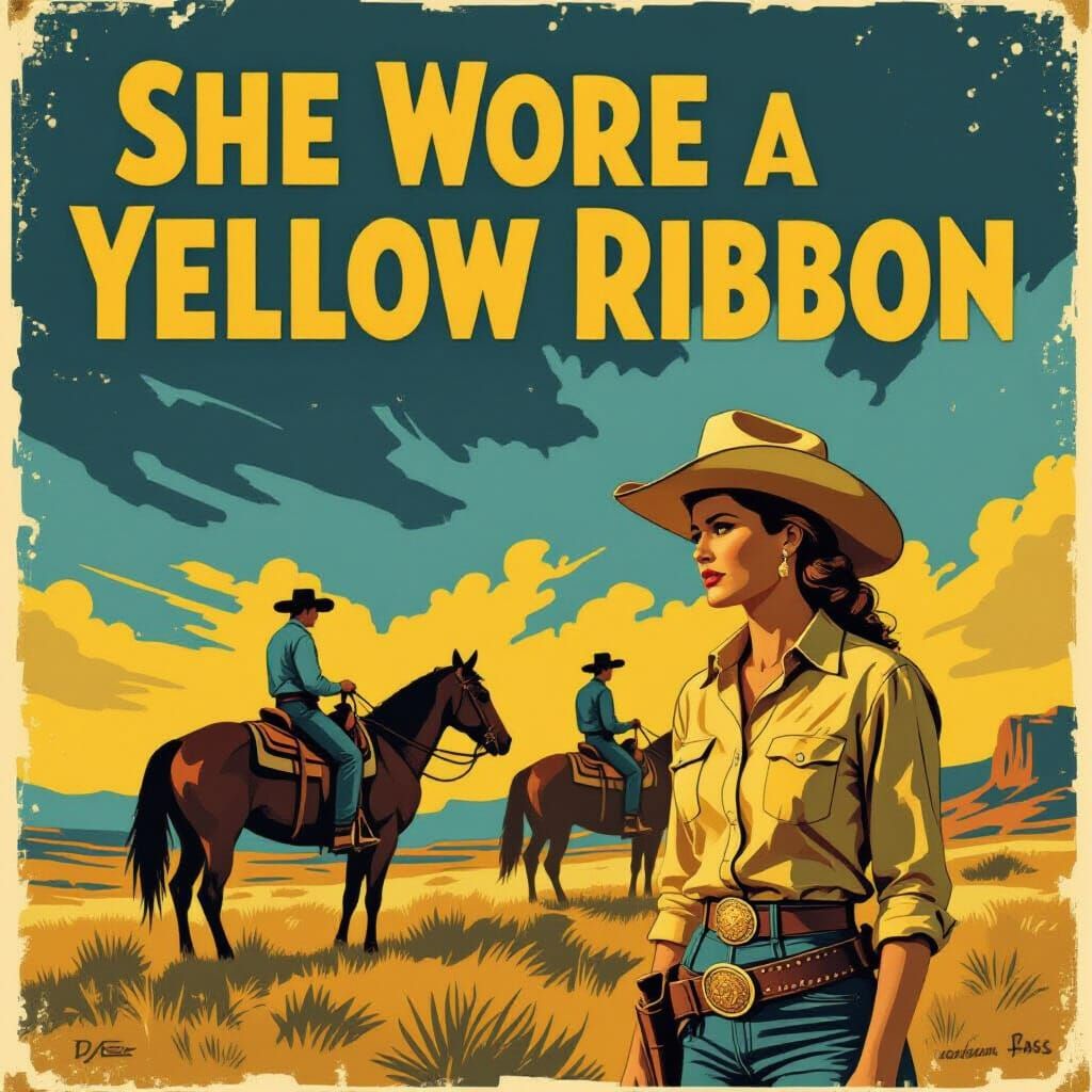 1940s Western Film Poster: She Wore a Yellow Ribbon