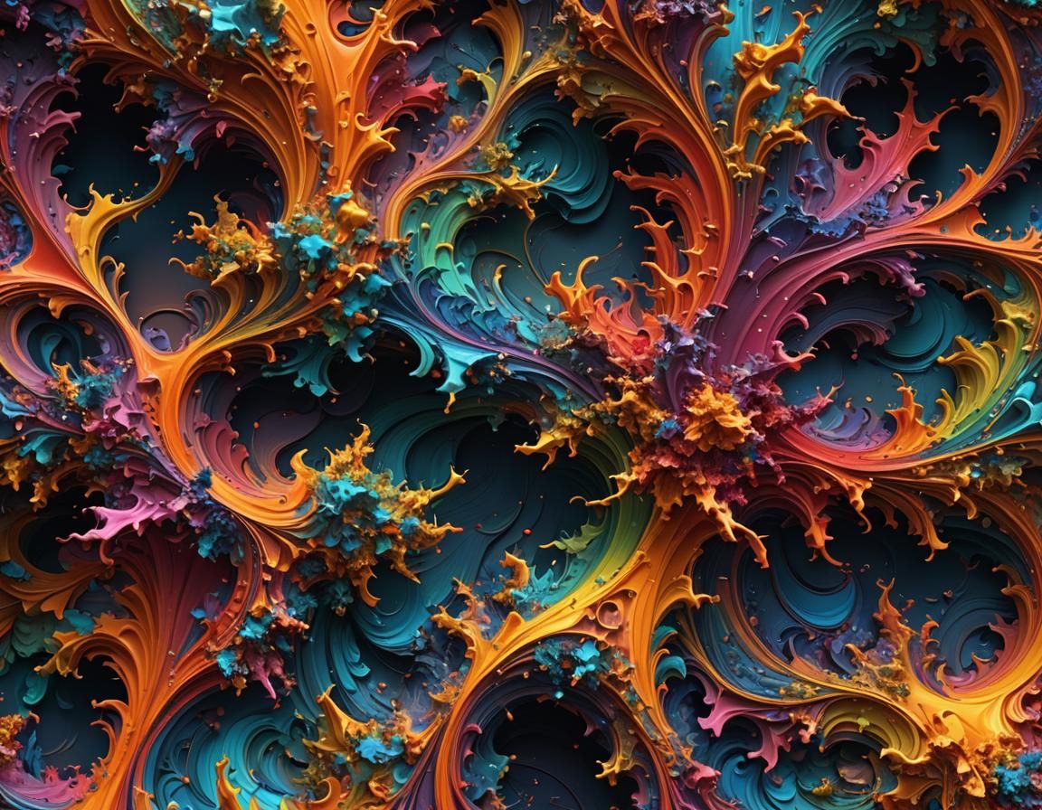 Colorful Mandalas in Detailed Fractal Art