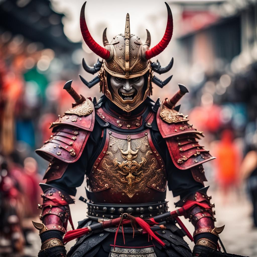Scary samurai demon photograph