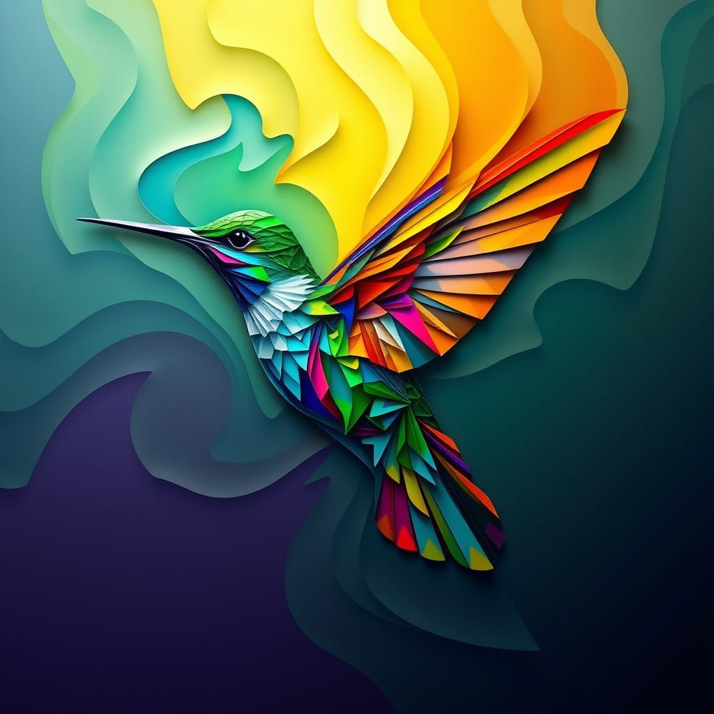Abstract hummingbird