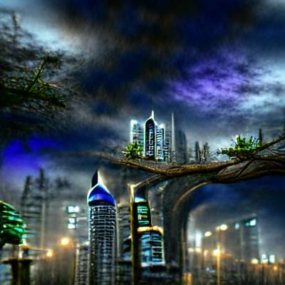 Hyperrealistic Sci-Fi Cityscape at Street Level