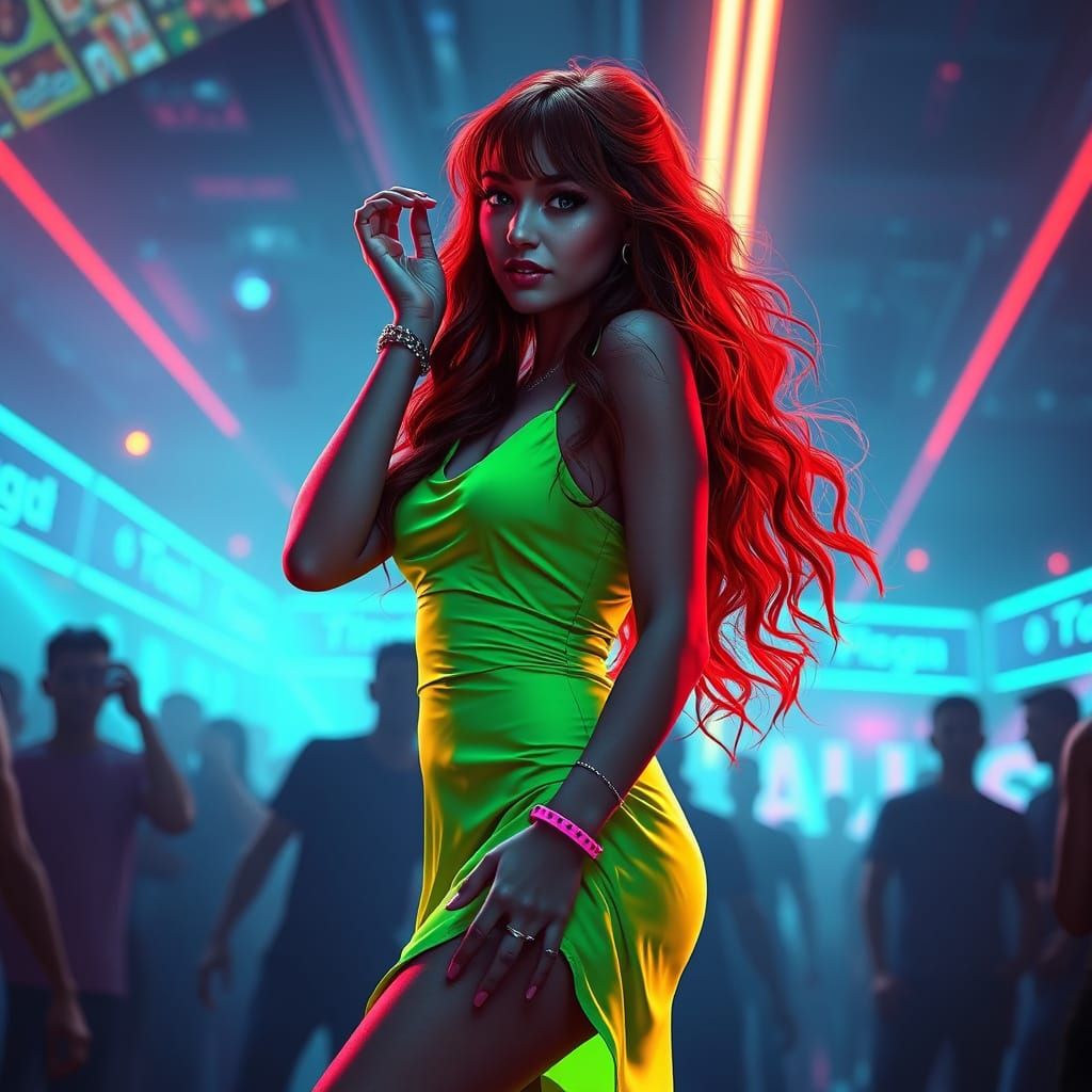 Vibrant Rave Scene Unfolds in Glowing Neon