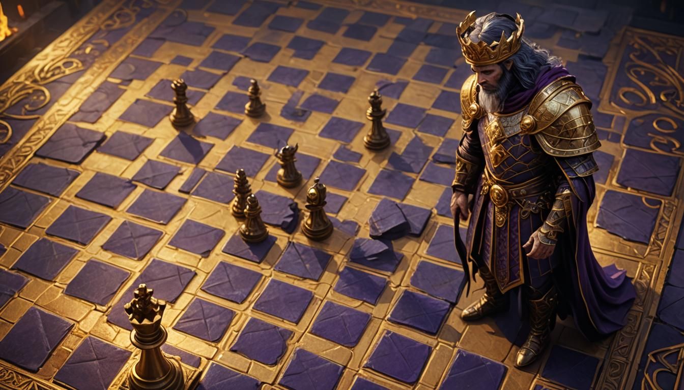 Fantasy King on Chessboard in Unreal Engine