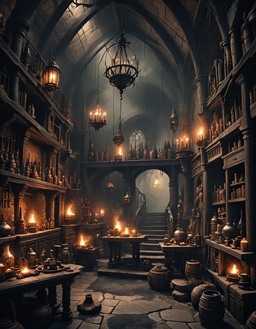 Tolkien-Inspired Wizard's Workshop Concept Art