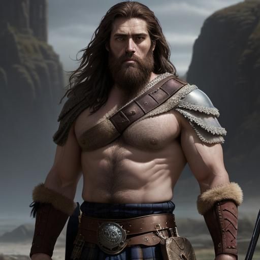 Robert the Bruce strong willed , brown wavy hair, shoulder l...