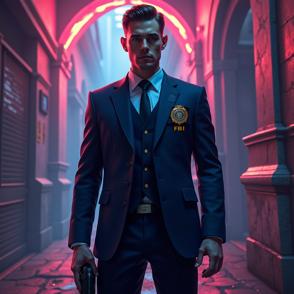 FBI Agent in Mystical Dreamscape: Concept Art