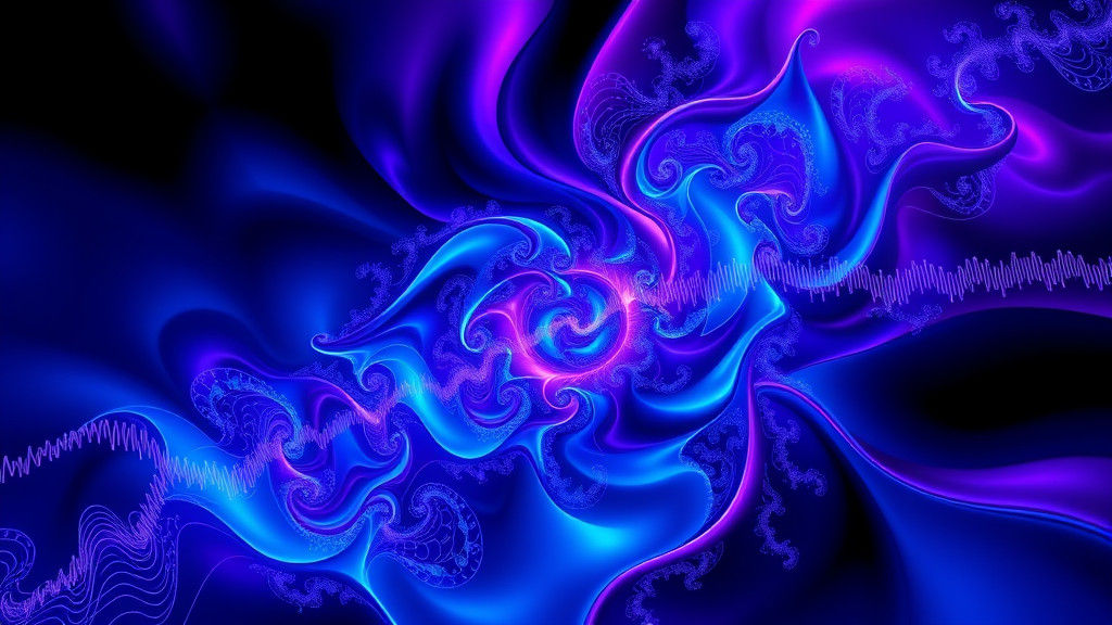 Abstract Fractal with Zentangle Patterns in Electric Hues