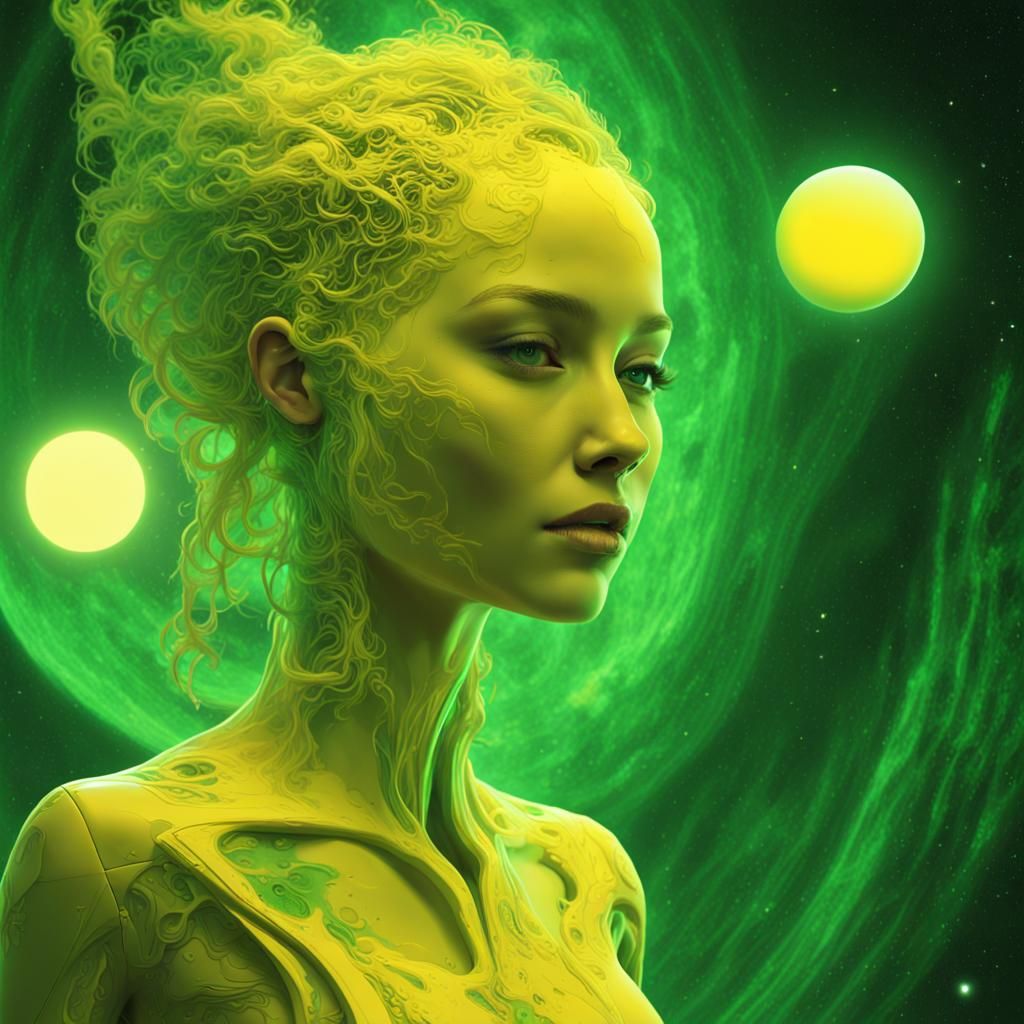 AI Entities Dream of a Glowing Green AI