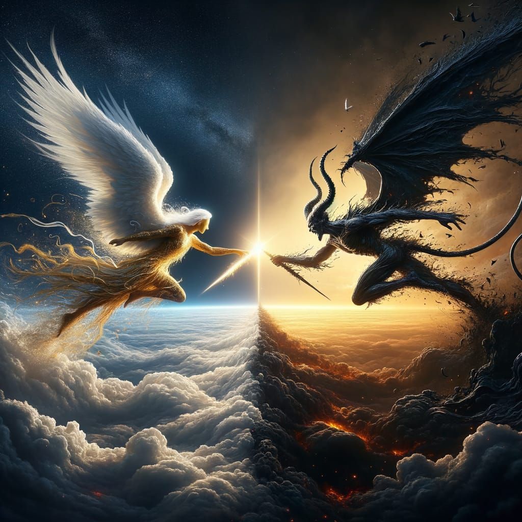 Epic 8K Battle of Good vs Evil in the Sky