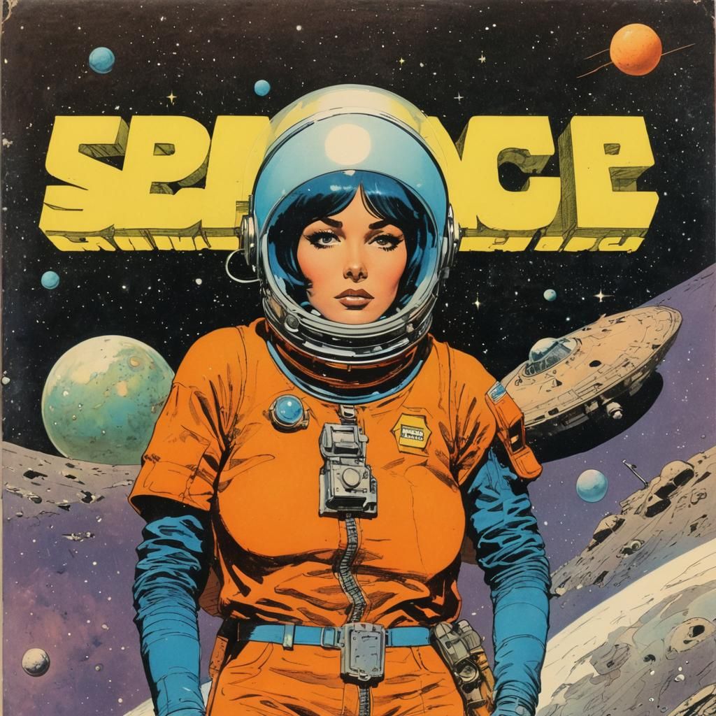 Space Girl Amazed: 1970s Pulp Comic Style