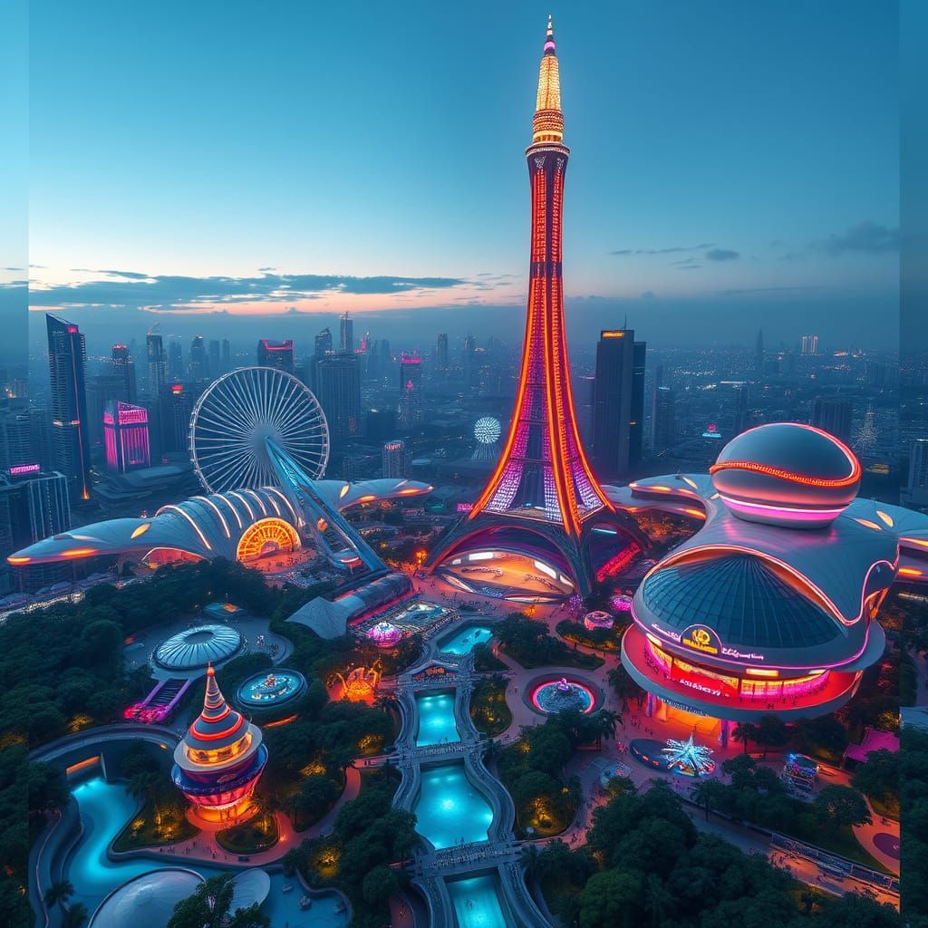 Futuristic Theme Park Vanishes into Horizon, Inspired by Syd...