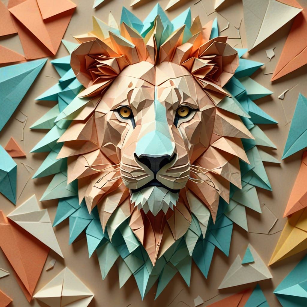 Origami Lion