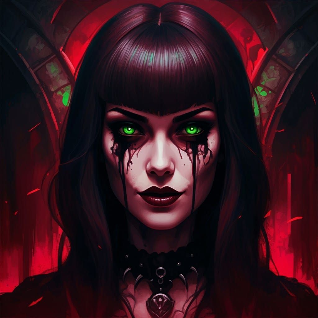 Ethereal Woman Rises from Gothic Tomb