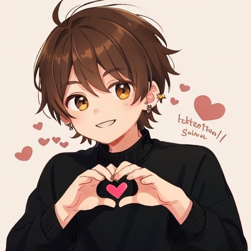 Smiling Man with Piercings Making Heart Gesture