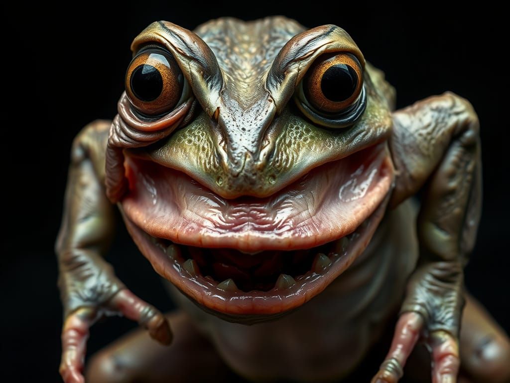 Grotesque Frog-Humanoid Transformation: A Moment of Twisted ...