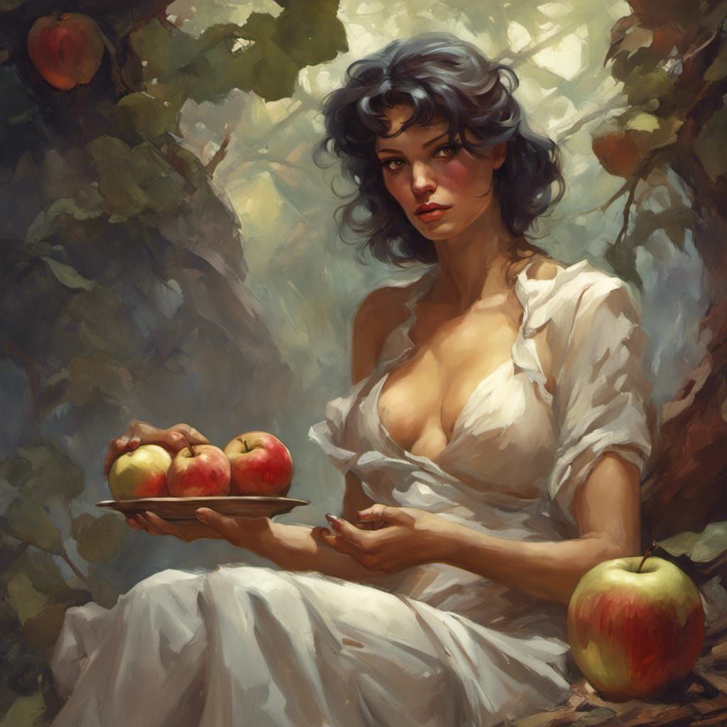 Eve's Temptation: A Romantic Fantasy Portrait