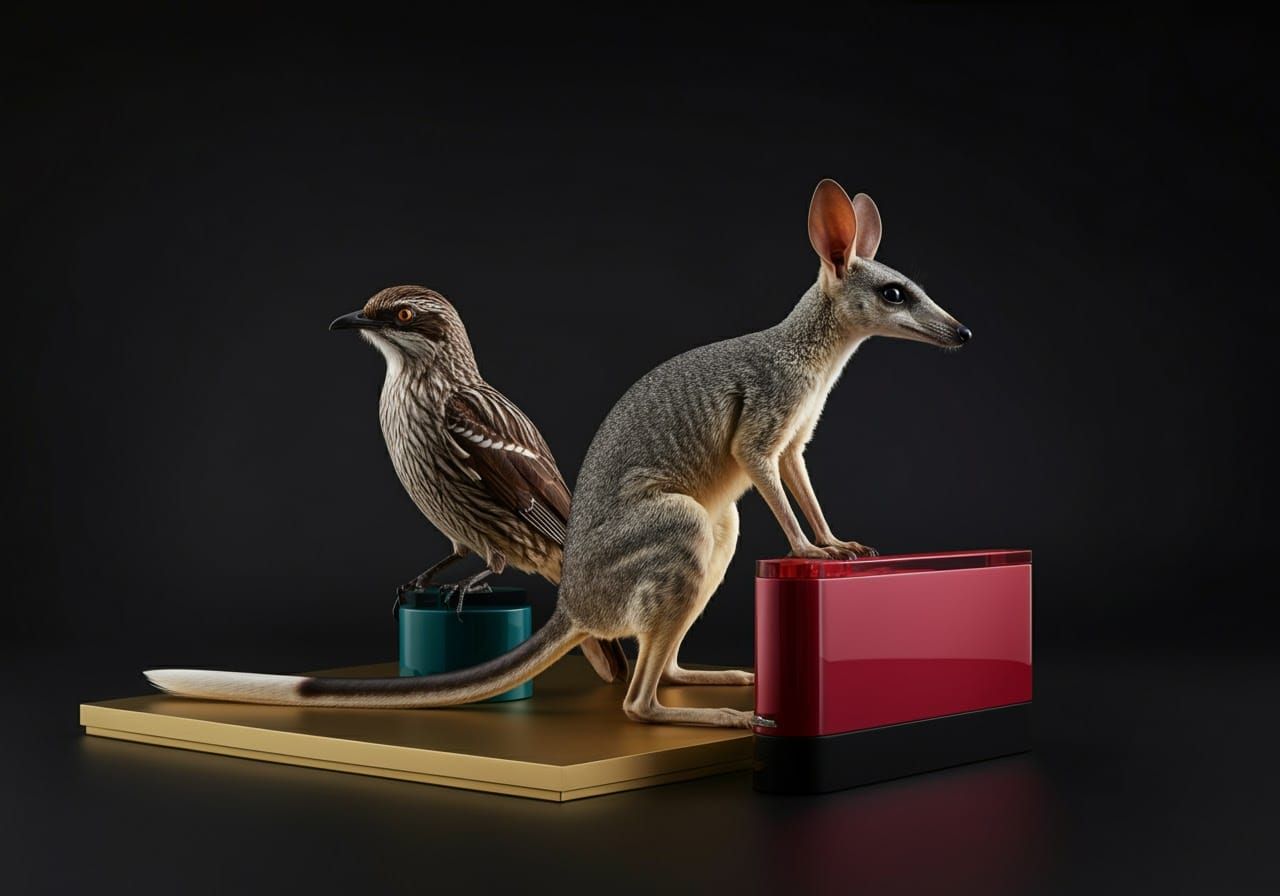 Whimsical Wombilby Kookabat Grevillea with Lacquered Colors