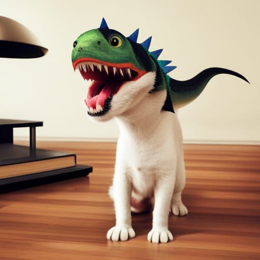 Cat Dinosaur Hybrid - AI Generated Image