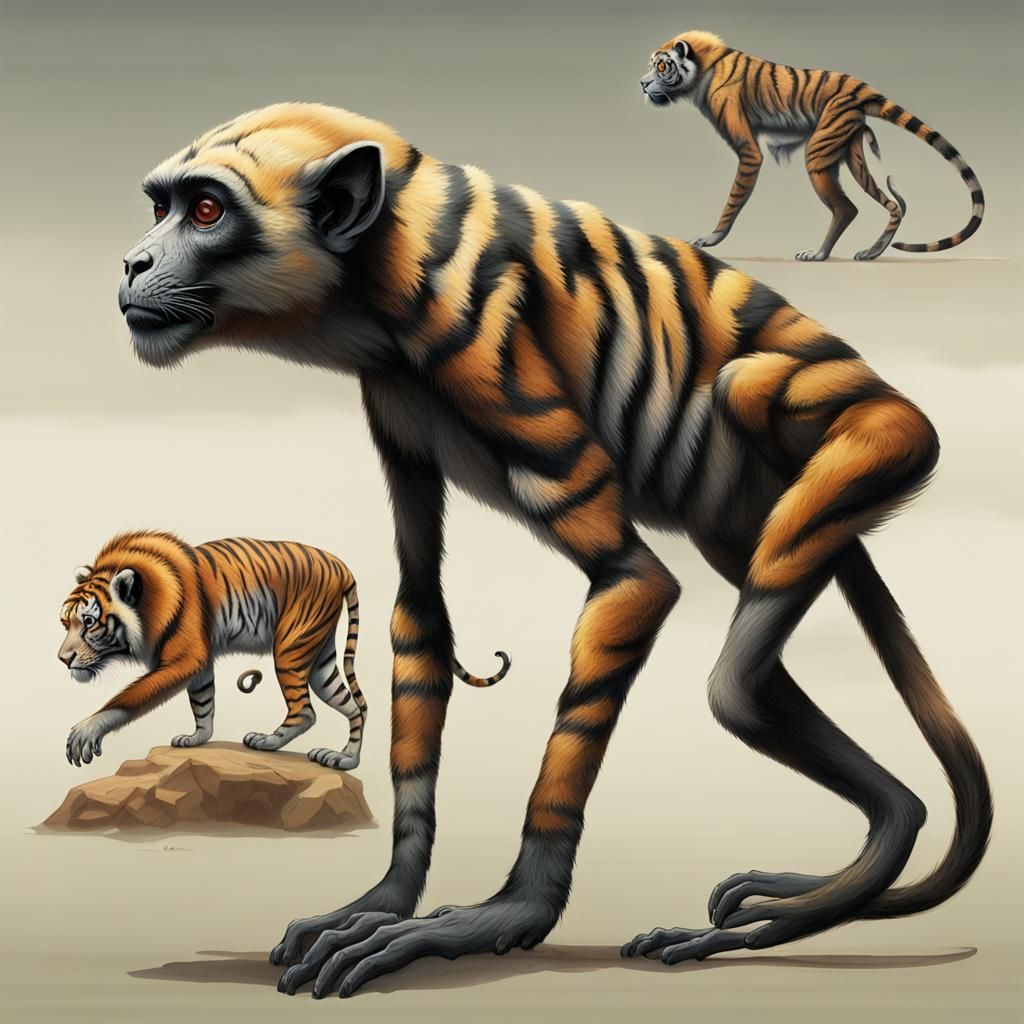 Exotic Alien Exoplanet with Hybrid Creatures