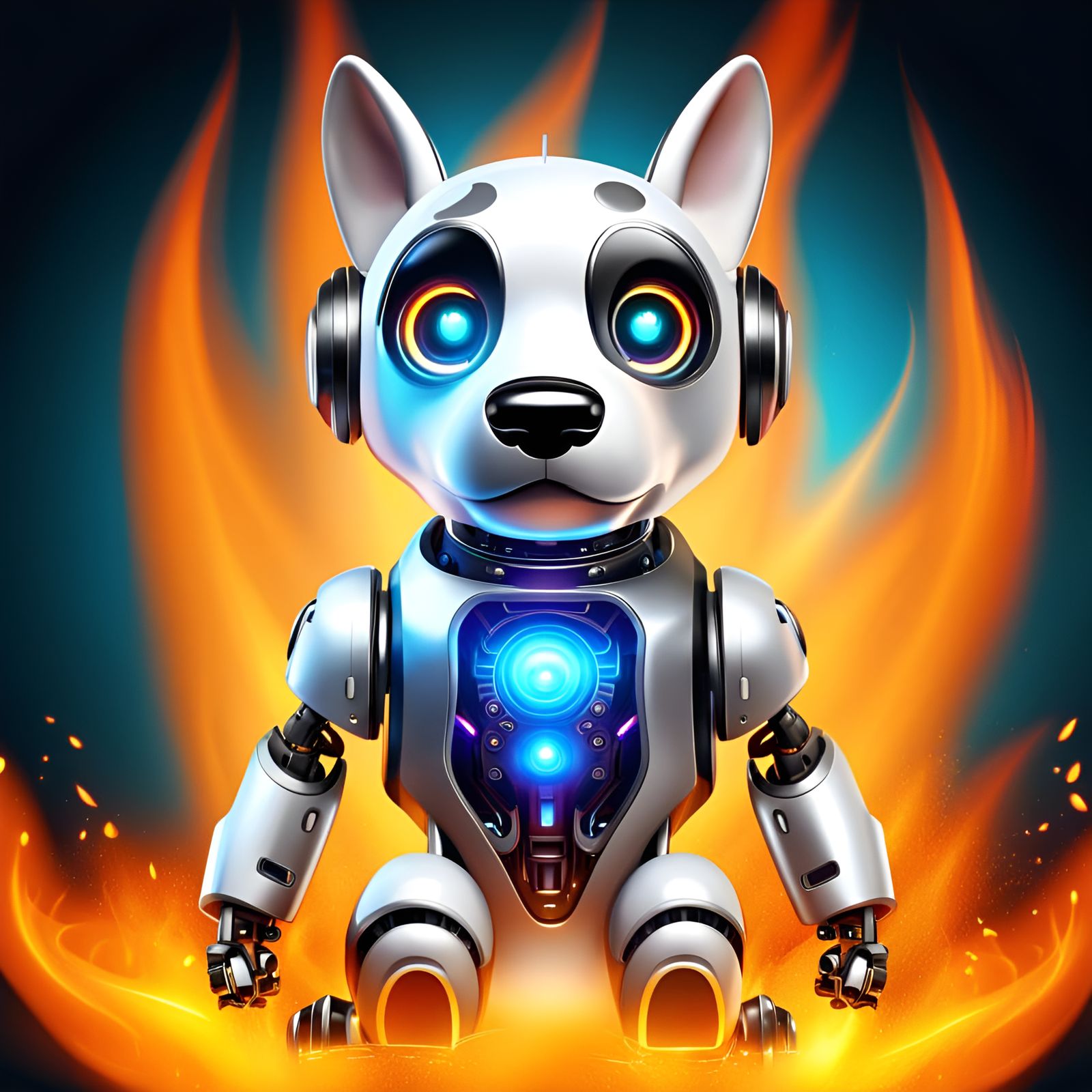 Cute modern robotic dog